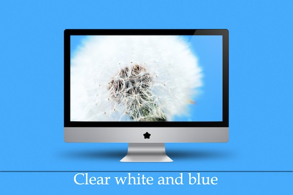 Clear White and Blue
