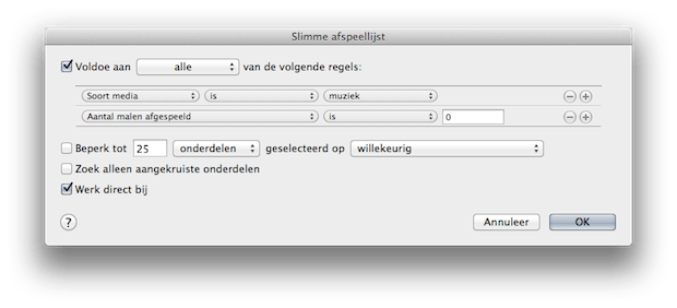 Muzieknummers die niet zijn afgespeeld afgelopen week