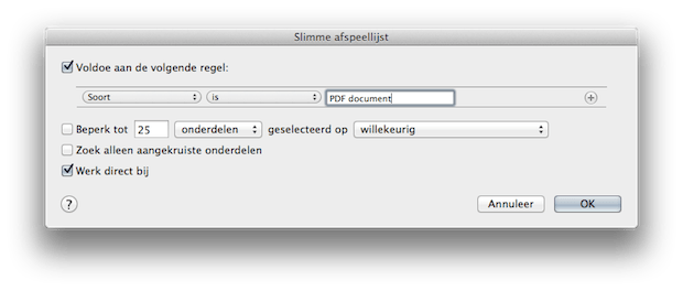 iTunes slimme afspeellijst