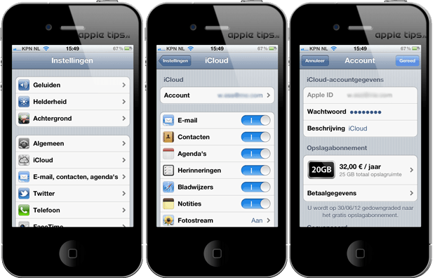 iCloud pop up