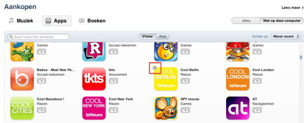 Apps verbergen apps verbergen aankopenlijst