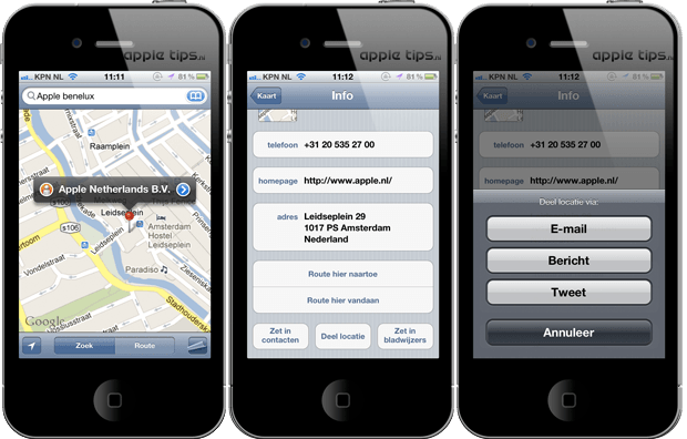 locatie delen ios 1 google maps iOS
