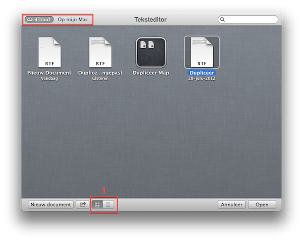 Teksteditor iCloud