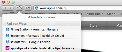 icloud tabbladen