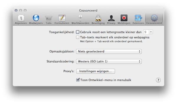 ontwikkel activeren