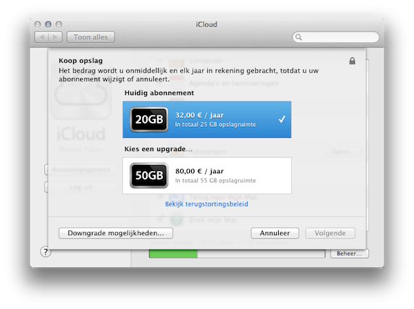 iCloud abo os x