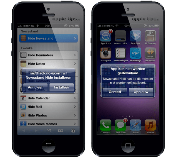 verberg standaard ios