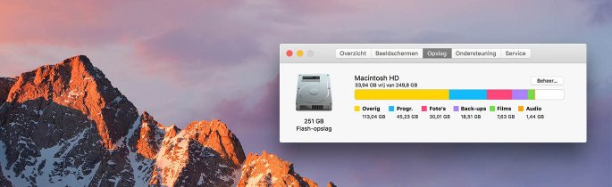 macOS Sierra optimalisatie handmatig of via iCloud opslag