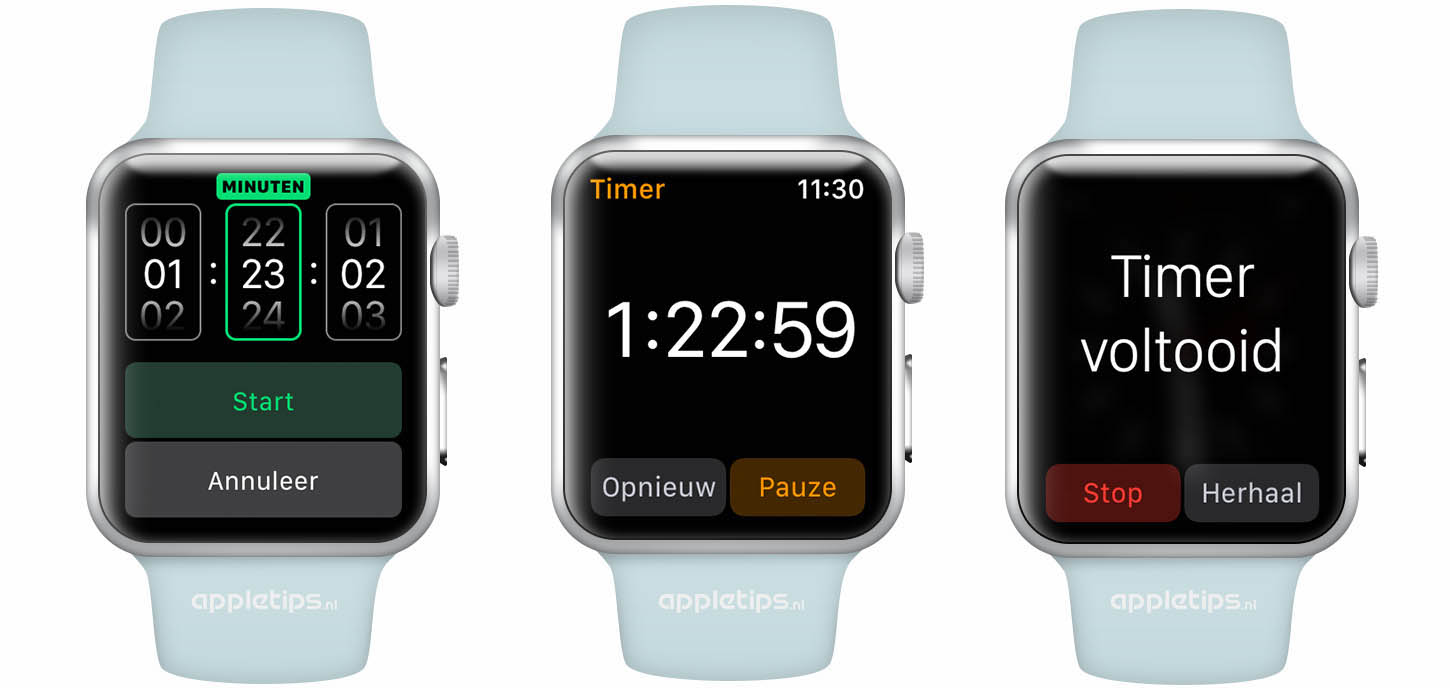 Timers per seconden instellen en herhalen op Apple Watch ...